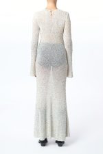 Chandra Knit Maxi Dress in Ivory Multi Beaded Cashmere - Image 6