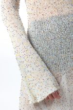 Chandra Knit Maxi Dress in Ivory Multi Beaded Cashmere - Image 4