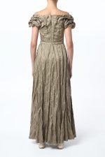 Juniper Maxi Dress in Gunmetal Metallic Silk - Image 5