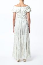 Juniper Maxi Dress in Ivory Metallic Crinkled Silk - Image 4