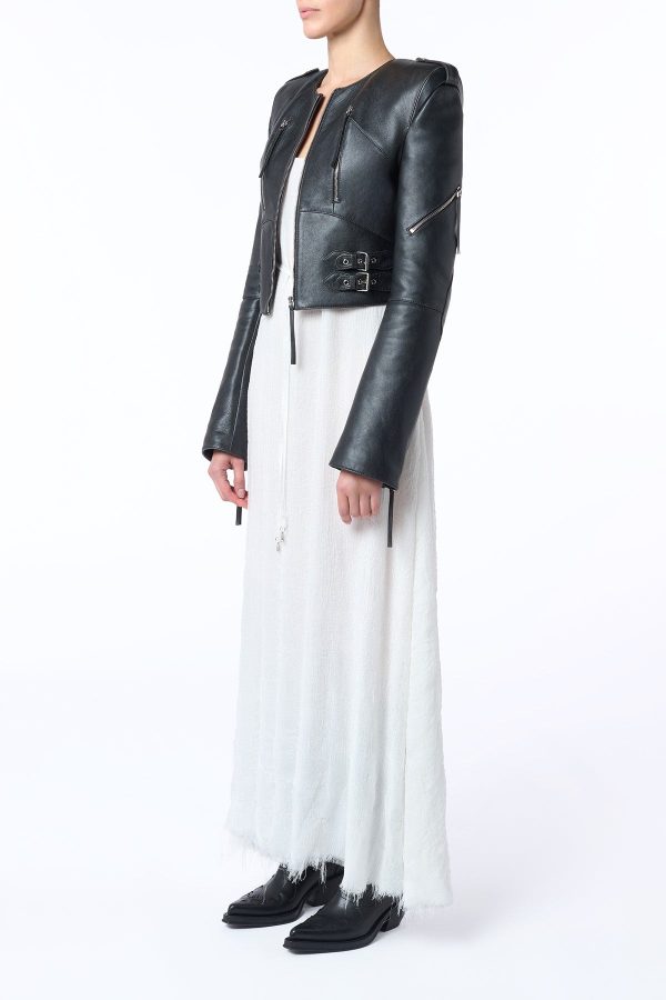 Amir Slip Maxi Dress in Ivory Silk Gauze - Image 4
