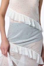 Pearce Slip Maxi Dress in Ivory Multi Speckle Silk Georgette - Image 3