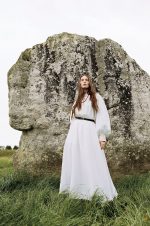 Ahmose Maxi Dress in White Aloe Linen - Image 2