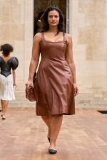 Adaline Midi Dress in Cognac Nappa Leather - Image 2