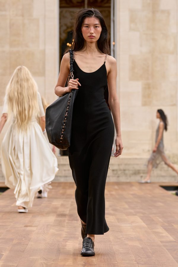 Adeona Chain Maxi Dress in Black Silk - Image 2