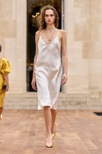 Dinah Slip Midi Dress in Ivory Silk Satin - Image 2