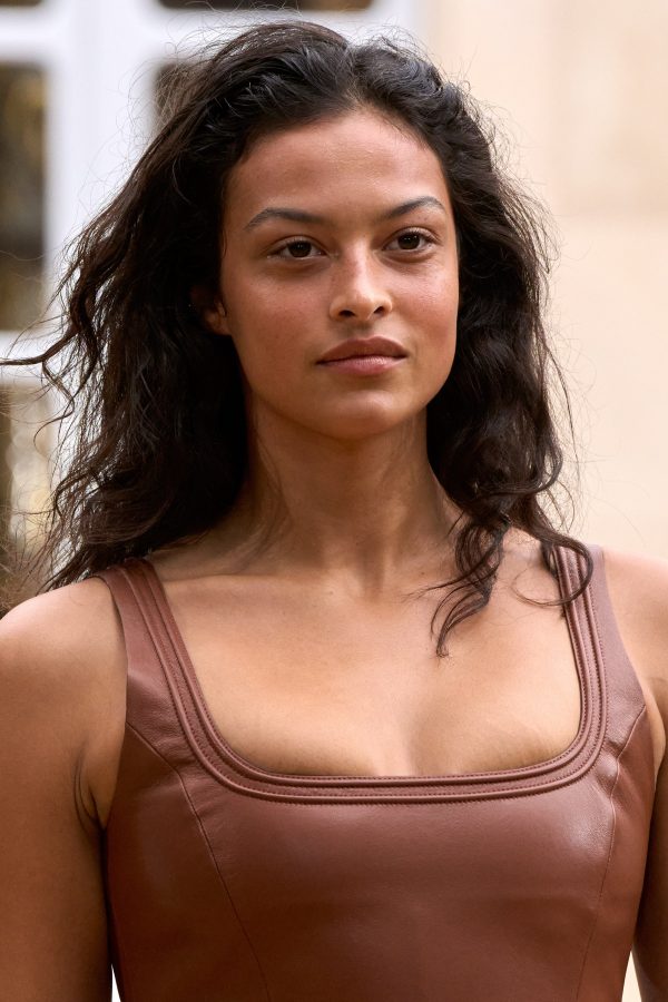Adaline Midi Dress in Cognac Nappa Leather - Image 3