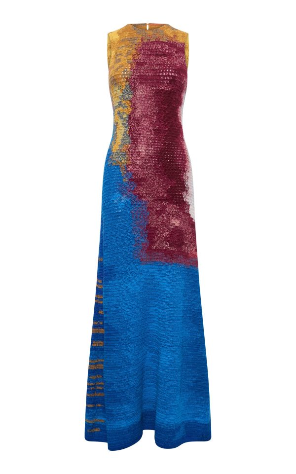 June Crochet Maxi Dress in Aurora Multi Cashmere - Image 1