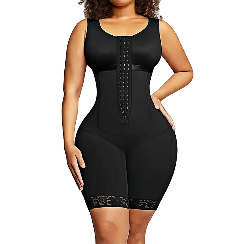 Firm Control Full Body Shaper – Plus Size Waist Slimming Bodysuit with Adjustable Front Hooks - Image 4