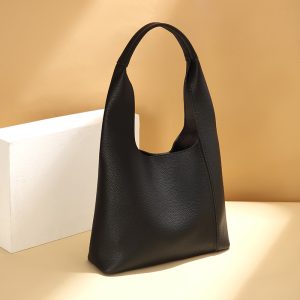 Minimalist Soft Leather Tote Bag – Large Capacity Shoulder Handbag for Daily and Work Use
