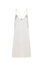Dinah Slip Midi Dress in Ivory Silk Satin