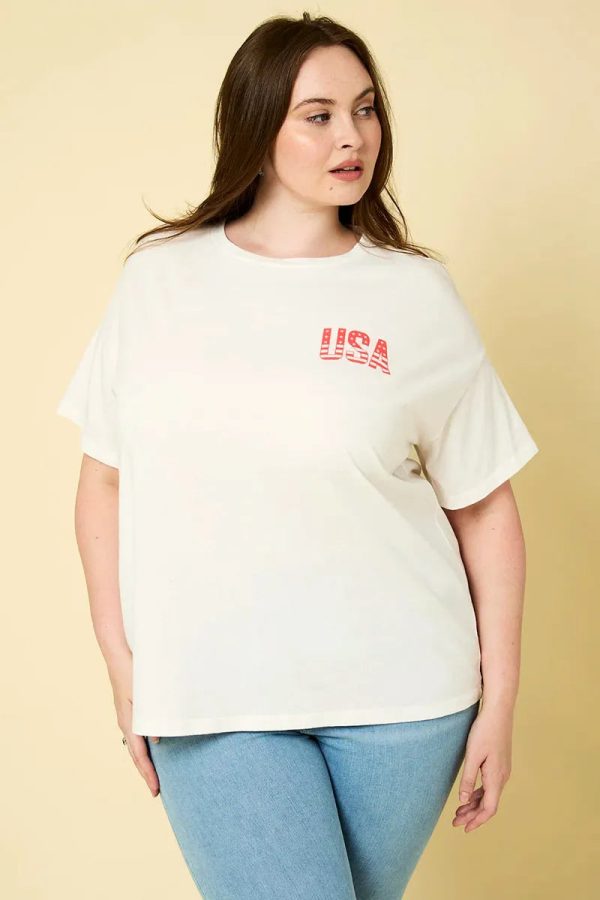 Plus Size "USA" Short Sleeve T-Shirt - Image 3