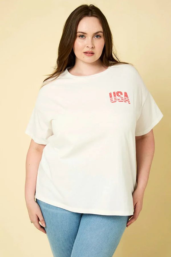 Plus Size "USA" Short Sleeve T-Shirt - Image 1