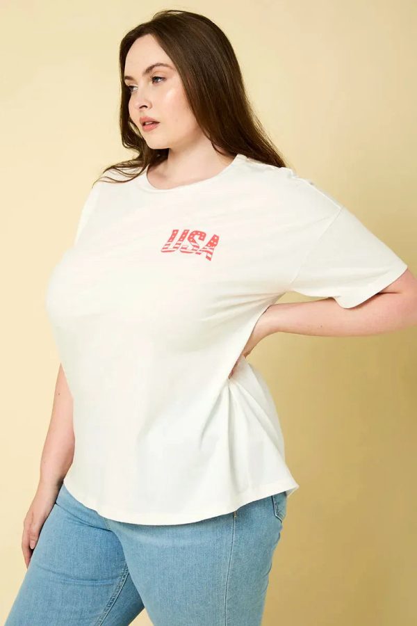 Plus Size "USA" Short Sleeve T-Shirt - Image 4