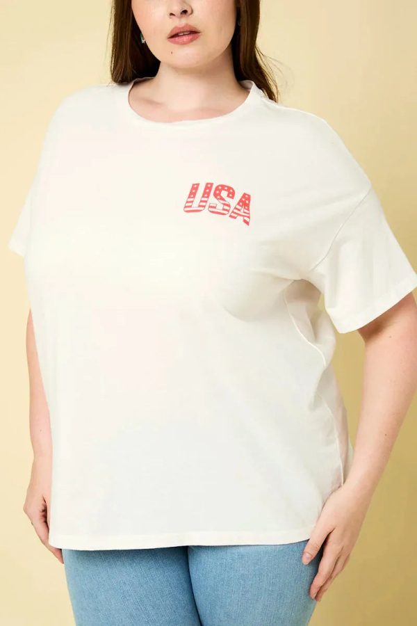 Plus Size "USA" Short Sleeve T-Shirt - Image 5