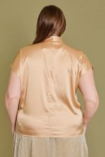 Plus Size Short Sleeve Golden Wrap Top - Image 2