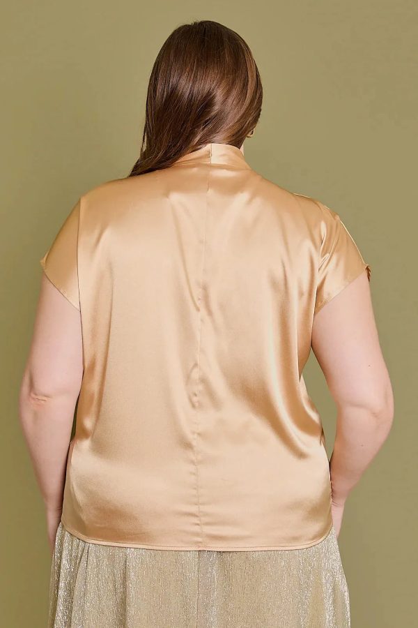 Plus Size Short Sleeve Golden Wrap Top - Image 2