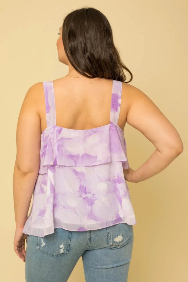 Layered Floral Tiered Hem Sleeveless Top - Image 2