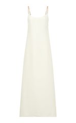 Indigo Chain Maxi Dress in Ivory Silk