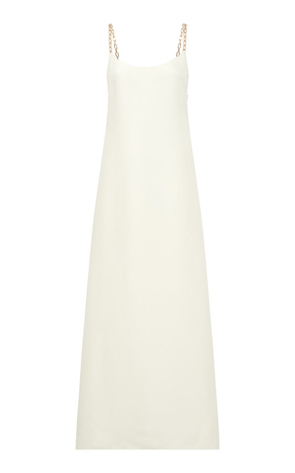 Indigo Chain Maxi Dress in Ivory Silk - Image 1