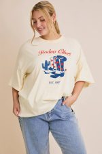 Plus Size Rodeo Club Graphic Oversized Short Sleeve Western Boho Dallas Tee