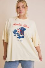 Plus Size Rodeo Club Graphic Oversized Short Sleeve Western Boho Dallas Tee - Image 3