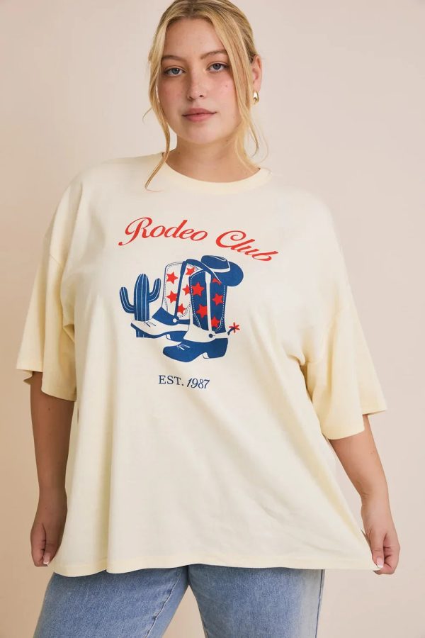 Plus Size Rodeo Club Graphic Oversized Short Sleeve Western Boho Dallas Tee - Image 3