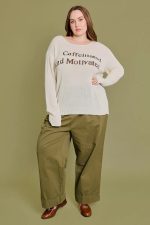 Plus Size "Caffeinated and Motivated" Knit Pullover Sweater - Image 4