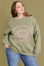 Plus Size "Hole In One Country Club" Vintage Golf Oversized Sweatshirt