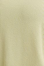 Sage Green Waffle Knit Oversized Long Sleeve Crew Neck Lounge Top - Image 5
