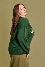 Plus Size "Malibu Golf Club" Graphic Knit Long Sleeve Crew Neck Relaxed Fit Sweater - Image 3