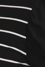 Plus Size Ruffle Sleeve Classic Black White Striped Flutter Knit Top - Image 3