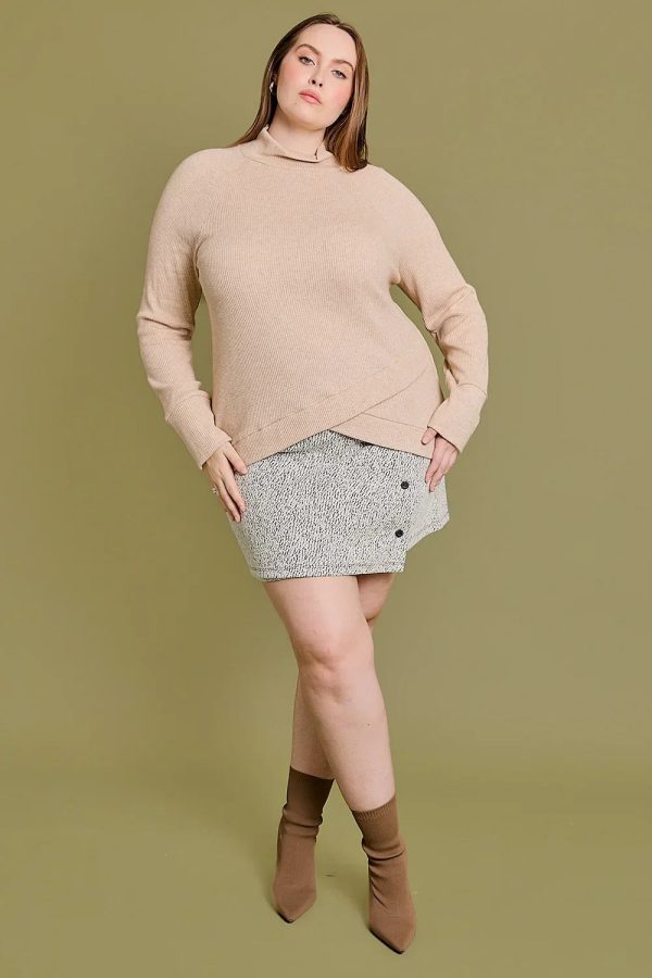 Plus Size Soft Ribbed Turtleneck Sweater Wholesale Boutique Fashion Cozy Winter Top - Image 5