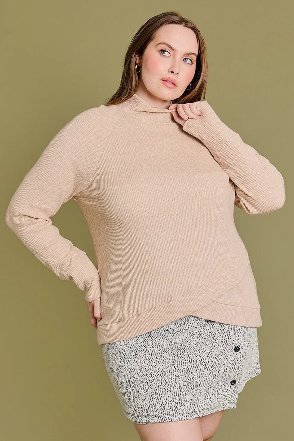 Plus Size Soft Ribbed Turtleneck Sweater Wholesale Boutique Fashion Cozy Winter Top - Image 1