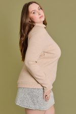 Plus Size Soft Ribbed Turtleneck Sweater Wholesale Boutique Fashion Cozy Winter Top - Image 3