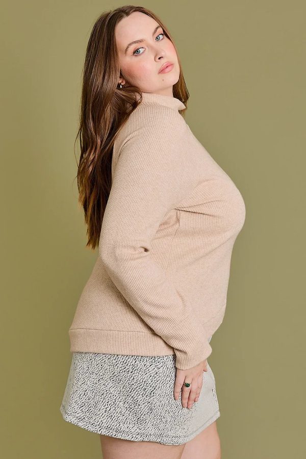 Plus Size Soft Ribbed Turtleneck Sweater Wholesale Boutique Fashion Cozy Winter Top - Image 3