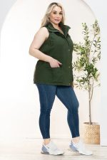 Plus Size Hooded Military Utility Jacket Vest - Image 6