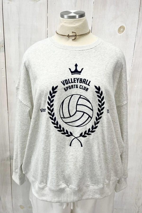 Plus Size "Volleyball Sports Club" Vintage Athletic Graphic Pullover Sweatshirt - Image 5