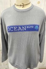 Plus Size "OCEAN BLVD" Graphic Knit Long Sleeve Crew Neck Boutique Sweater - Image 7