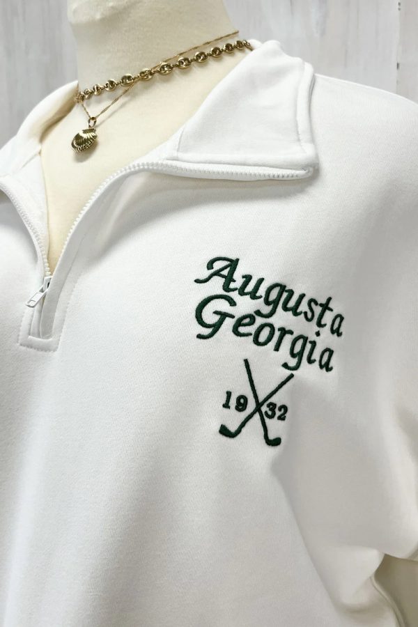 Plus Size "Augusta Georgia Golf Club" Quarter Zip Cotton Pullover Sweatshirt - Image 7
