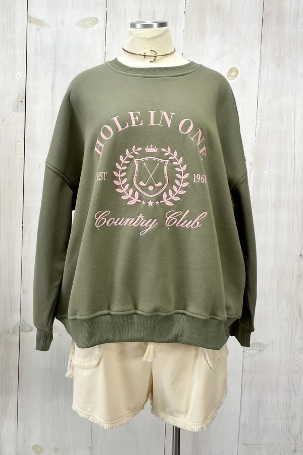 Plus Size "Hole In One Country Club" Vintage Golf Oversized Sweatshirt - Image 5