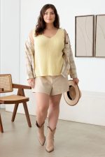 Plus Size Sleeveless V-Neck Knit Sweater Top - Image 11