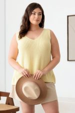 Plus Size Sleeveless V-Neck Knit Sweater Top - Image 9