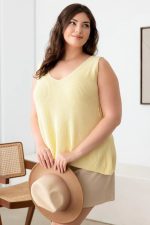 Plus Size Sleeveless V-Neck Knit Sweater Top - Image 10