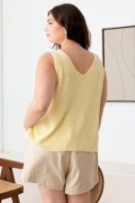 Plus Size Sleeveless V-Neck Knit Sweater Top - Image 8