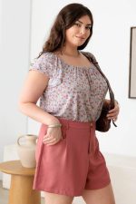 Plus Size Floral Short Sleeve Top - Image 3