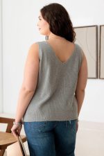 Plus Size Sleeveless V-Neck Knit Sweater Top - Image 14
