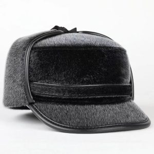 Winter Faux Fur Trapper Hat | Thickened Warm Earflap Hat | PU-Trimmed Fur Cap for Men & Women