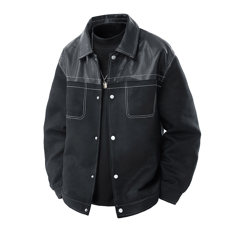 Men’s Autumn/Winter Color-Blocked Jacket | Thick Warm Street-Style Outerwear | Two Colors · Trendy & Comfortable - Image 2