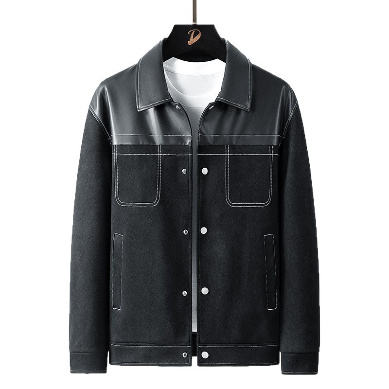 Men’s Autumn/Winter Color-Blocked Jacket | Thick Warm Street-Style Outerwear | Two Colors · Trendy & Comfortable